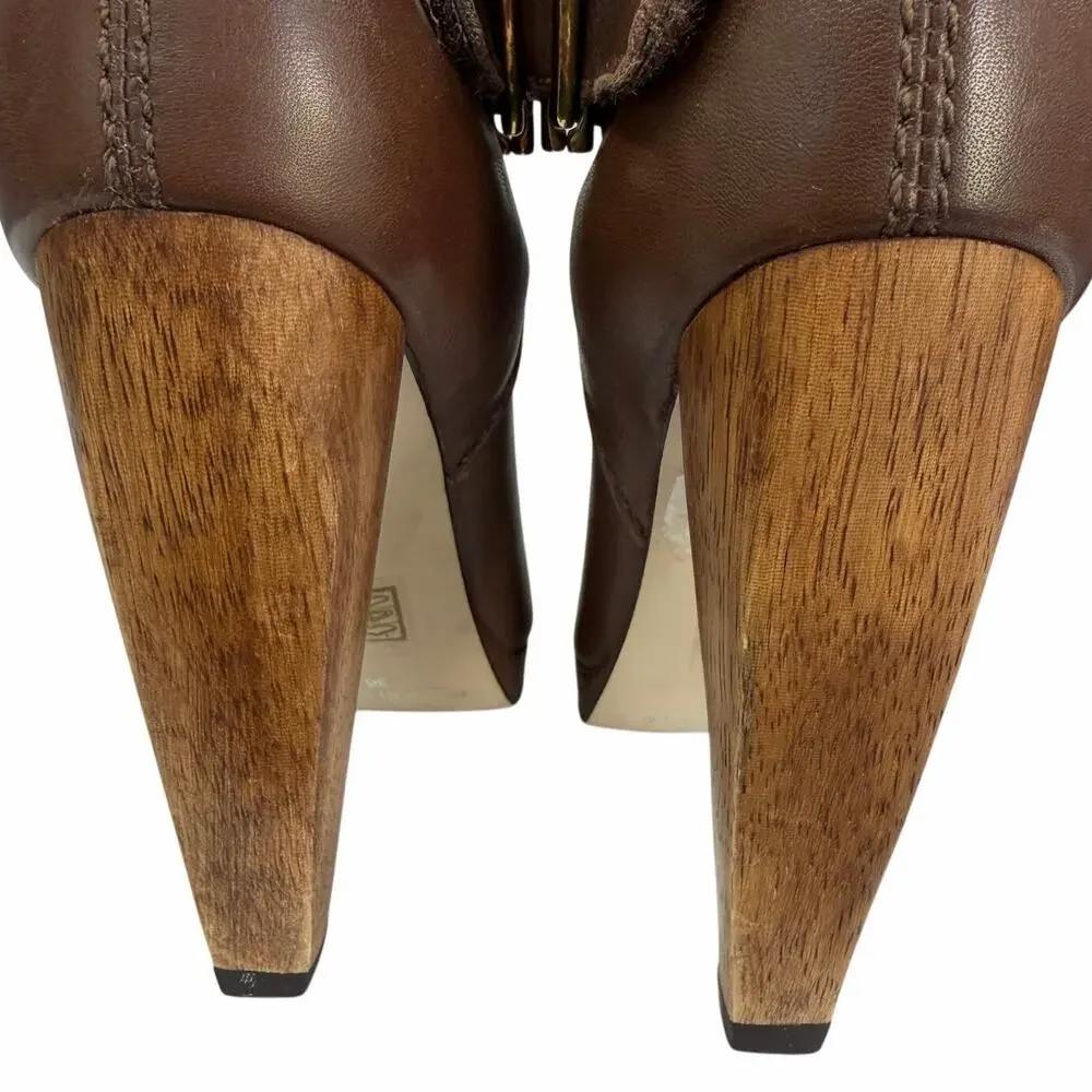 French Connection Joy Brown‎ Leather & Suede knee high Boots Size 36 / US 6